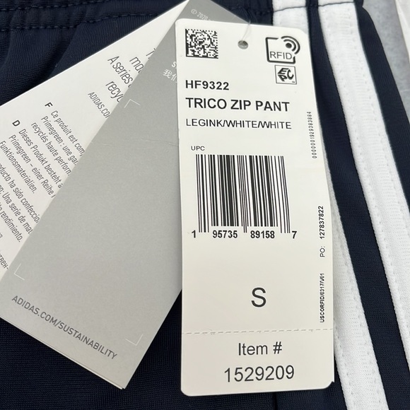 NWT ADIDAS Slim Tapered Track Pants Size S - Picture 9 of 9